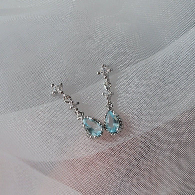 Aquamarine Baroque Earrings - Louisa