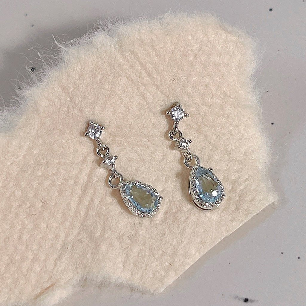 Aquamarine Baroque Earrings - Louisa