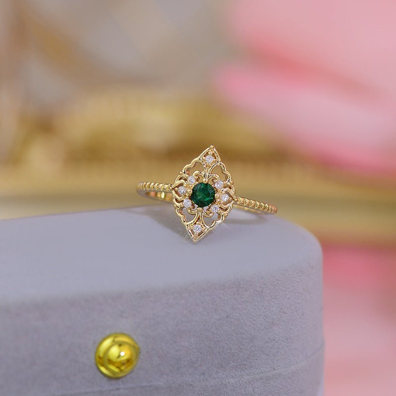 Baroque Emerald Ring - Elsie