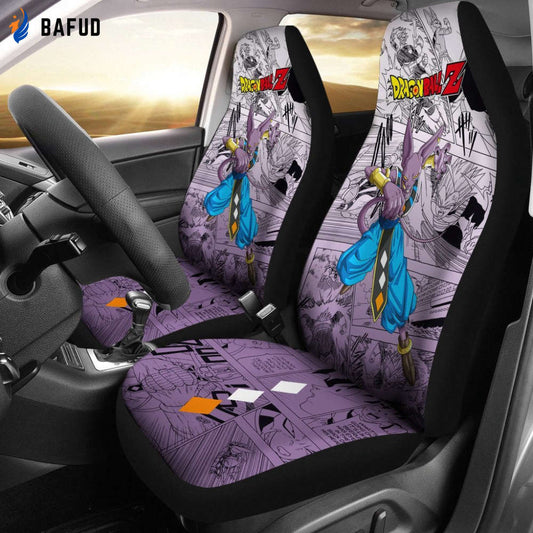 Beerus Characters Dragon Ball Z Car Seat Covers For Fan Gifts Manga Mixed Anime - Bafud
