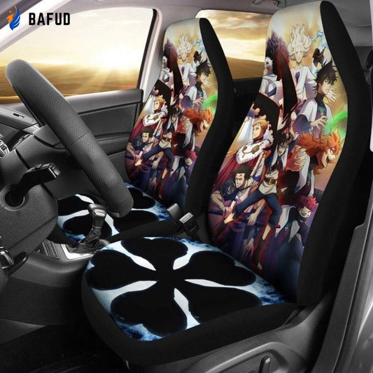 Black Clover Car Seat Covers For Fan Gifts Custom Anime Car Accessories NH10 - Bafud
