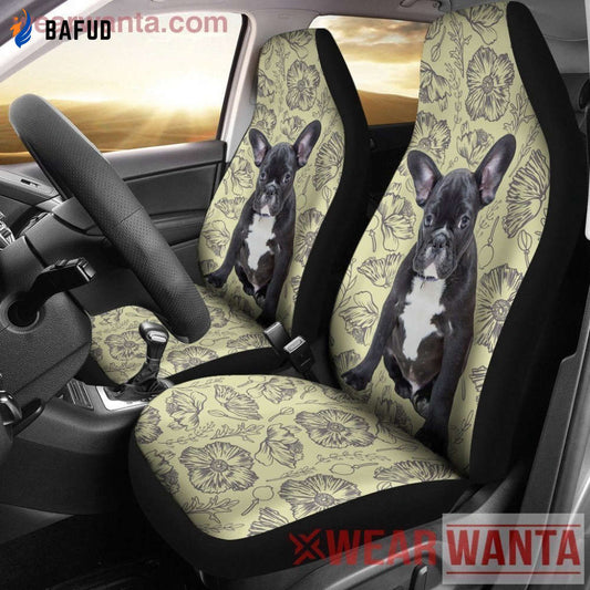 Black French Bulldog Car Seat Covers For Fan Gifts - Bafud