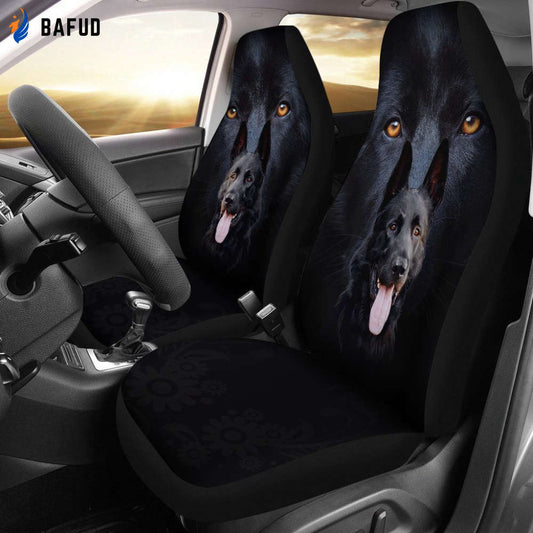 Black German Shepherd Car Seat Covers For Fan Gifts - Bafud