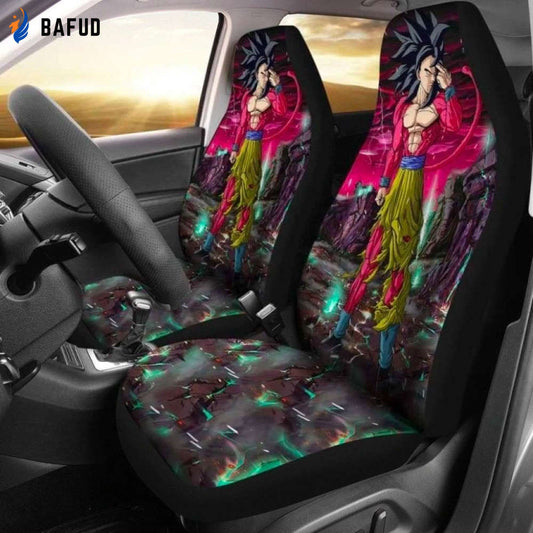 Black Goku Super Saiyan Car Seat Covers For Fan Gifts For Dragon Ball Custom NH1911 - Bafud