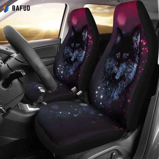 Black Wolf Car Seat Covers For Fan Gifts Custom Car Decoration Accessories - Bafud