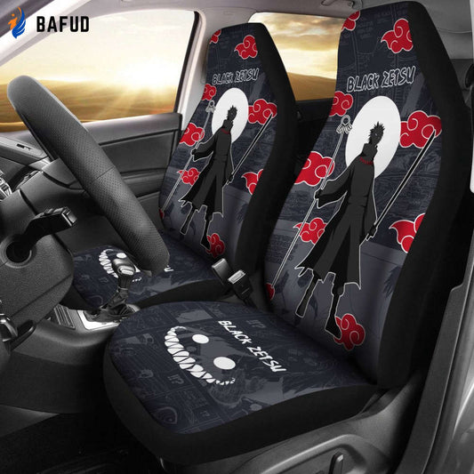 Black Zetsu NRT Akatsuki Members Car Seat Covers For Fan Gifts Custom Anime Car Accessories - Bafud