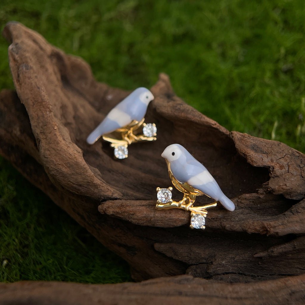 Blue Lovebird Earrings