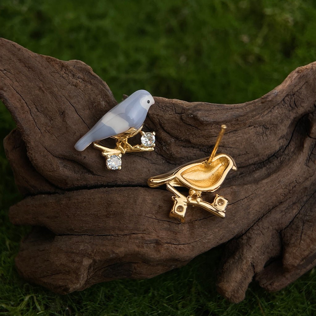 Blue Lovebird Earrings