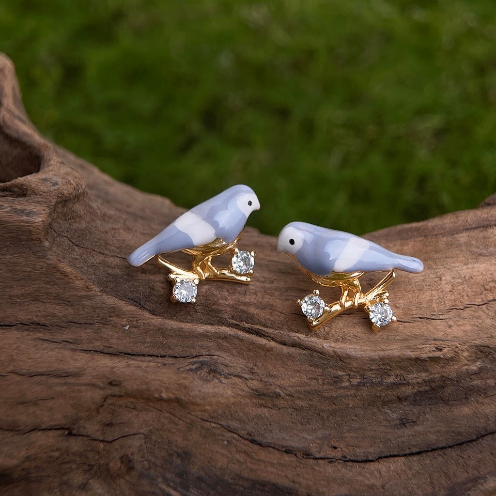 Blue Lovebird Earrings