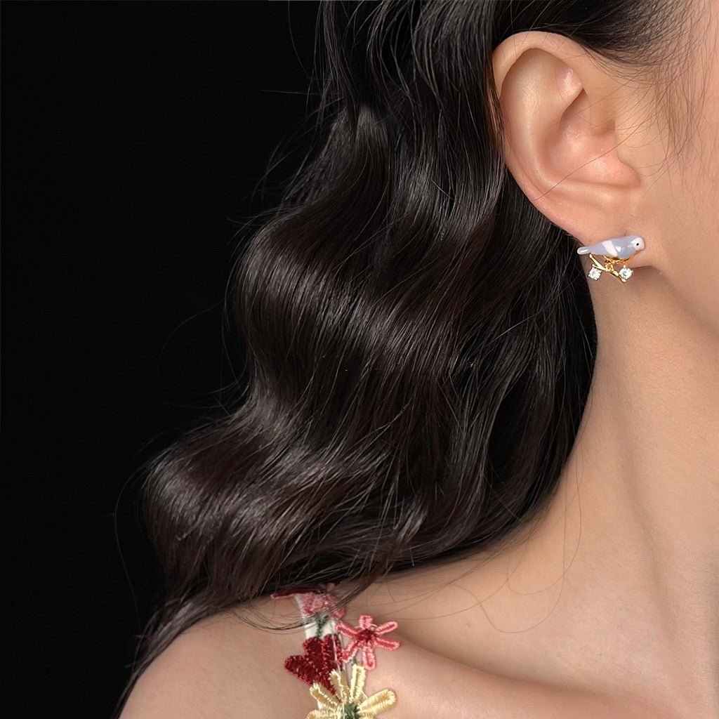 Blue Lovebird Earrings