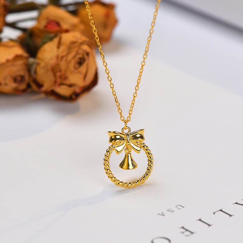Bow and Bell Necklace