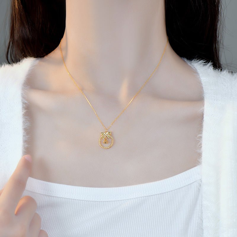 Bow and Bell Necklace