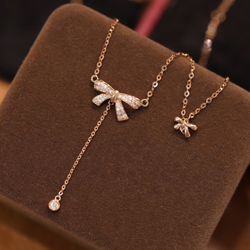 Bow Necklace in Rose Gold