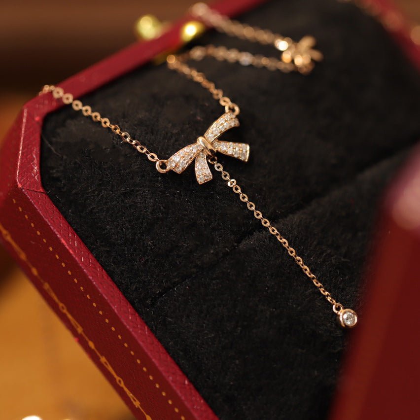 Bow Necklace in Rose Gold