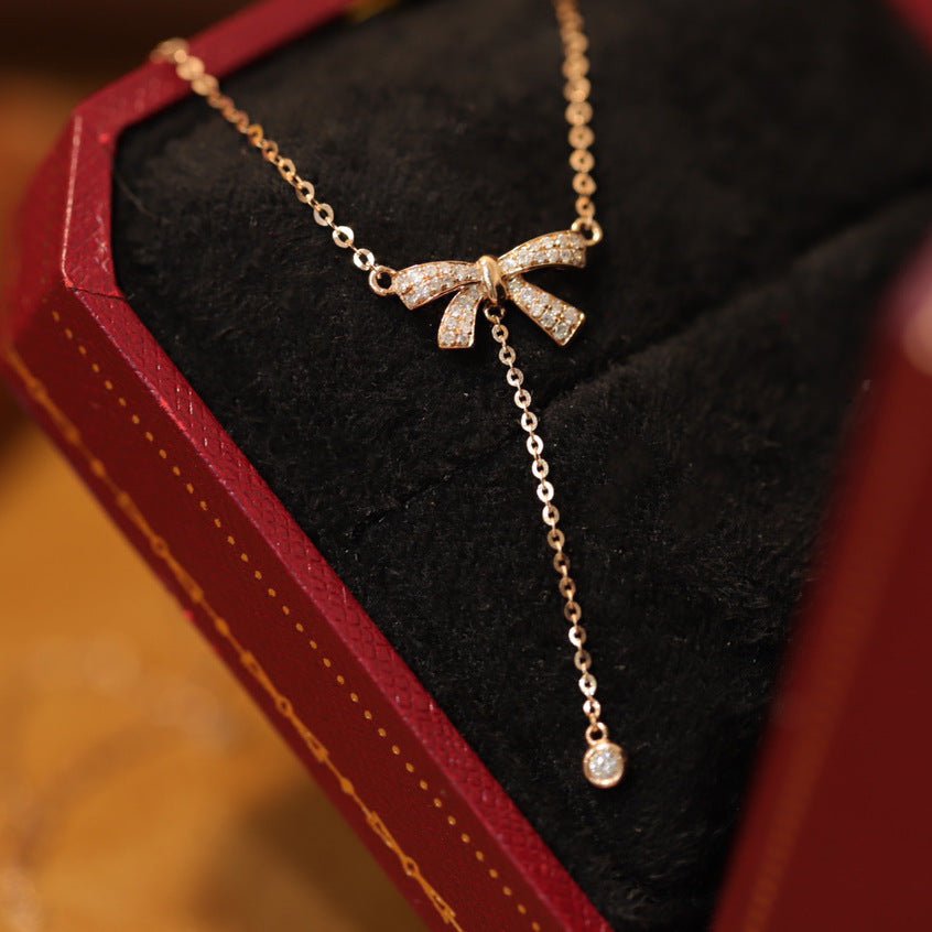 Bow Necklace in Rose Gold