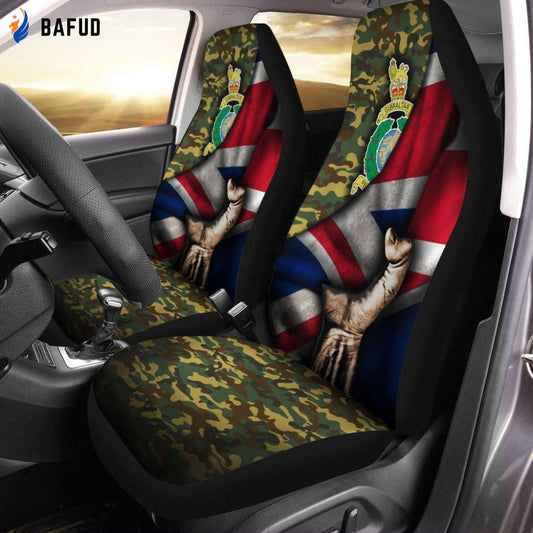 British Royal Marines Behind Flag Car Seat Covers For Fan Gifts - Bafud