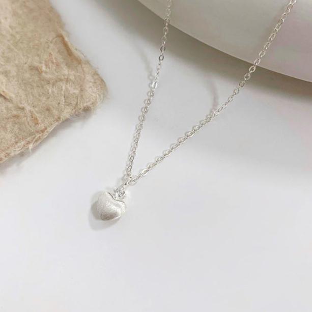 Brushed Heart Necklace