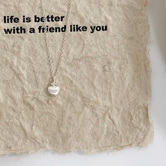 Brushed Heart Necklace