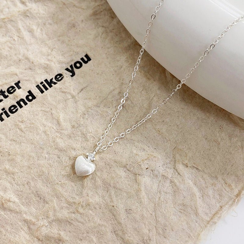 Brushed Heart Necklace
