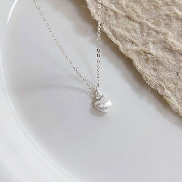 Brushed Heart Necklace