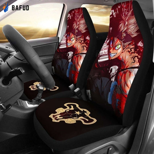 Bull Symbol Asta Black Clover Car Seat Covers For Fan Gifts Anime Fan NH10 - Bafud