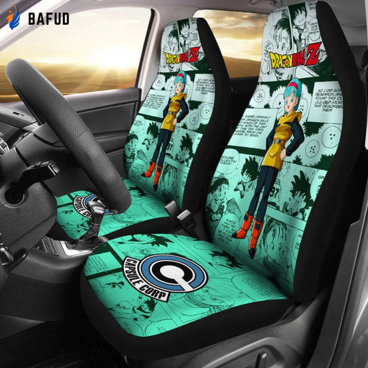 Bulma Characters Dragon Ball Z Car Seat Covers For Fan Gifts Manga Mixed Anime - Bafud