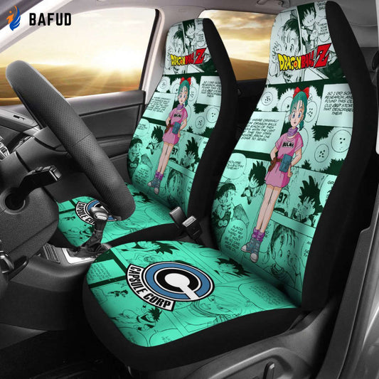 Bulma Dragon Ball Z Car Seat Covers For Fan Gifts Manga Mixed Anime - Bafud