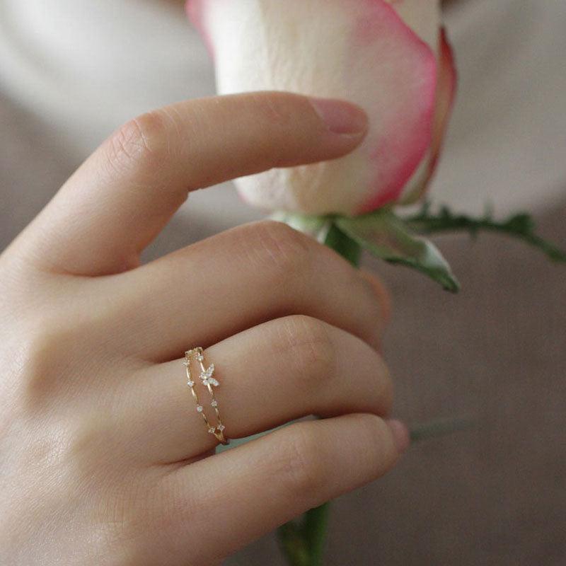 Dainty Butterfly Ring