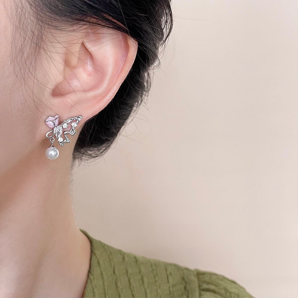 Butterfly Rose Earrings