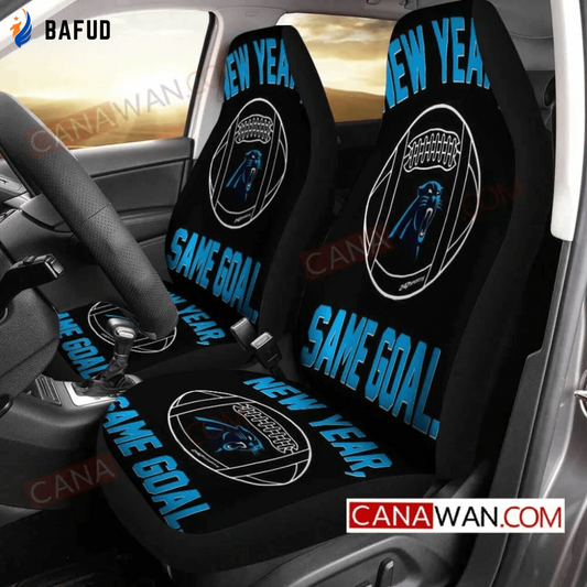 Carolina Panthers Logo Pattern v45 Universal Fit Car Seat Covers For Fan Gifts Gift For Fan - Bafud