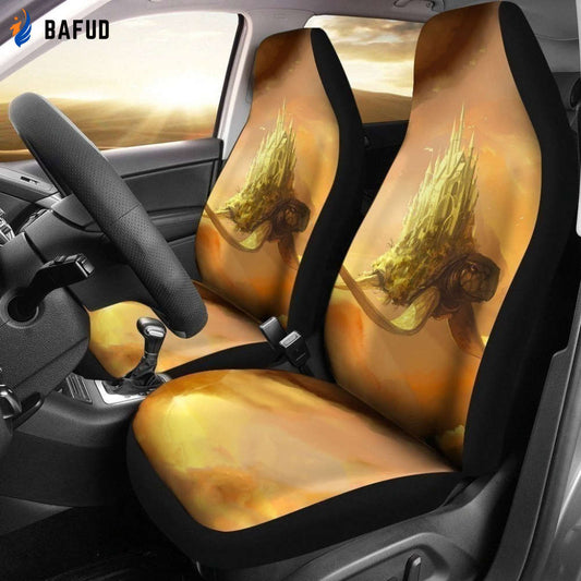 Castle In The Sky On The Back Of Flying Turtle Car Seat Covers For Fan Gifts LT04 - Bafud