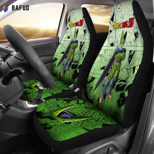 Cell Super Hero Dragon Ball Z Car Seat Covers For Fan Gifts Manga Mixed Anime - Bafud