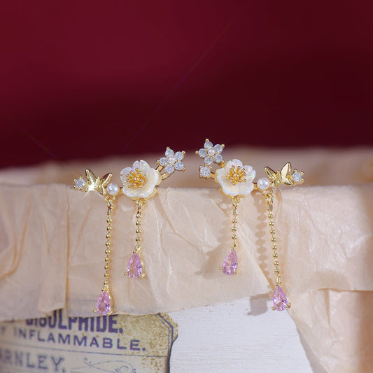 Cherry Blossom Drop Earrings - Gianna