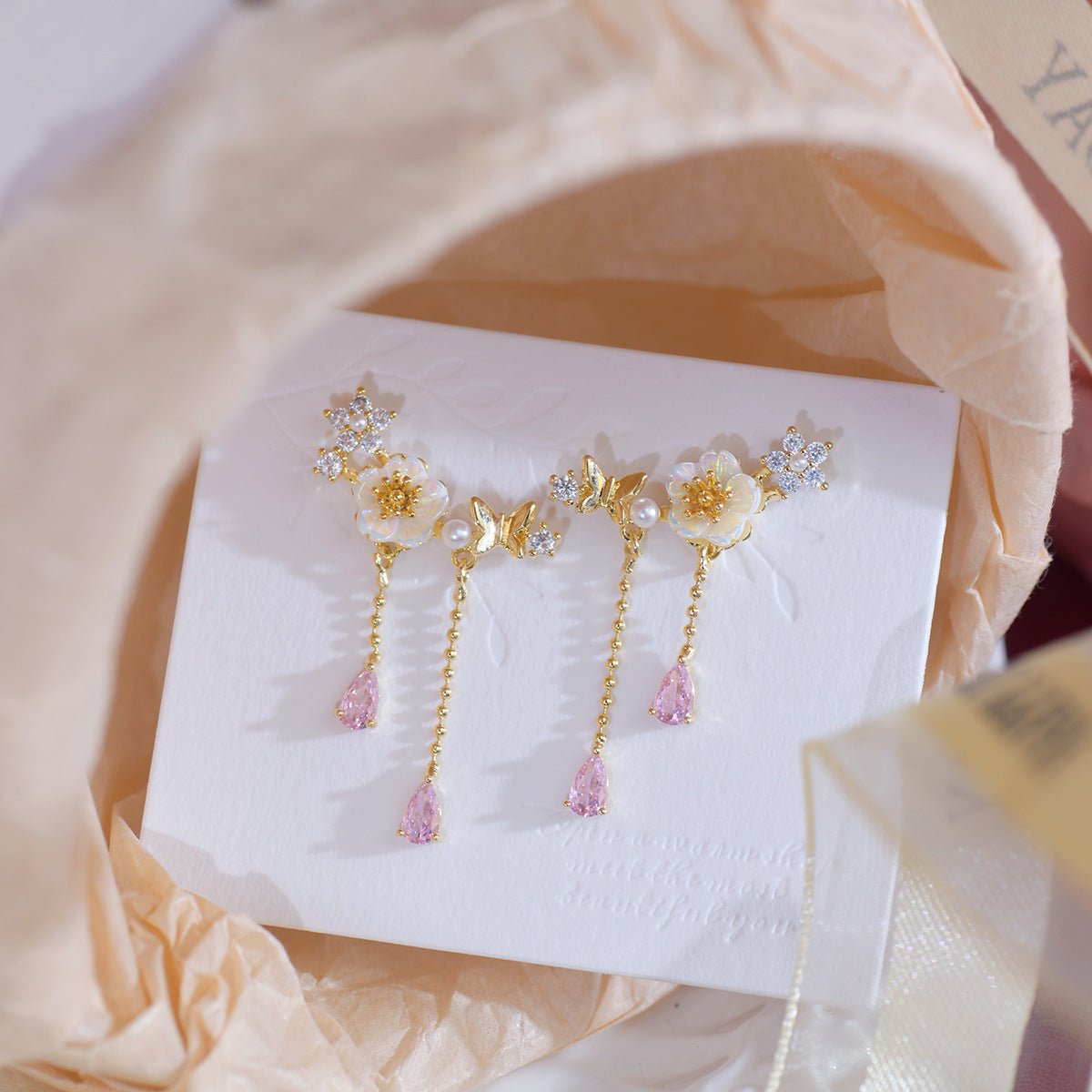 Cherry Blossom Drop Earrings - Gianna