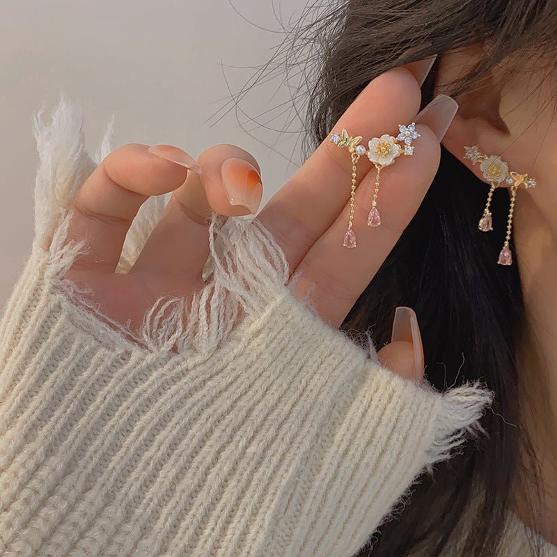 Cherry Blossom Drop Earrings - Gianna