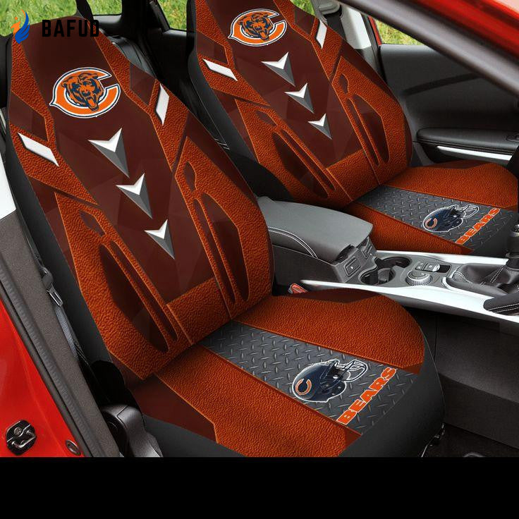 Chicago Bears Leather car Seat Covers for Fan Gifts CH - Bafud