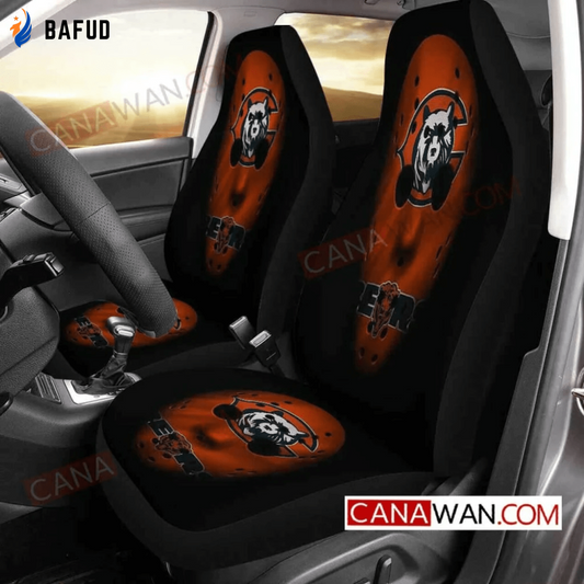 Chicago Bears Logo Pattern v43 Universal Fit Car Seat Covers For Fan Gifts Gift For Fan - Bafud