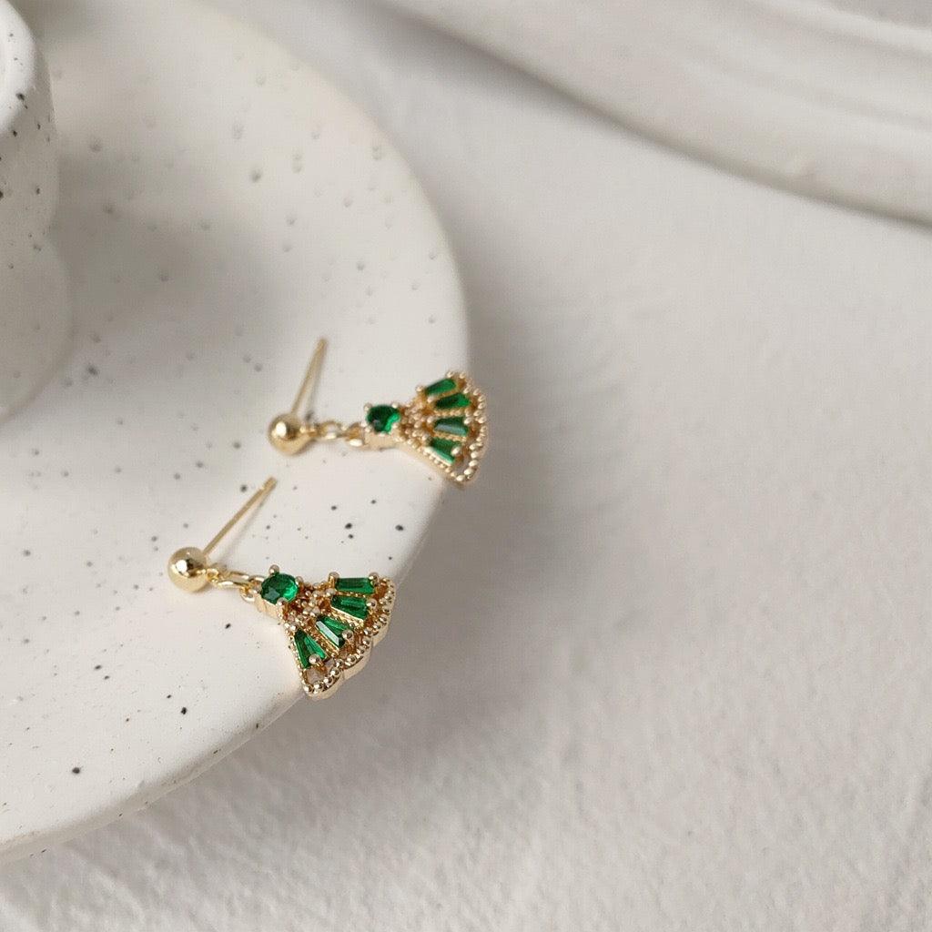 [Clearance] Emerald Baroque Earrings - Fiona