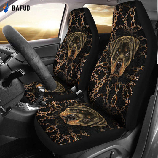 Cool Face Rottweiler Car Seat Covers For Fan Gifts - Bafud