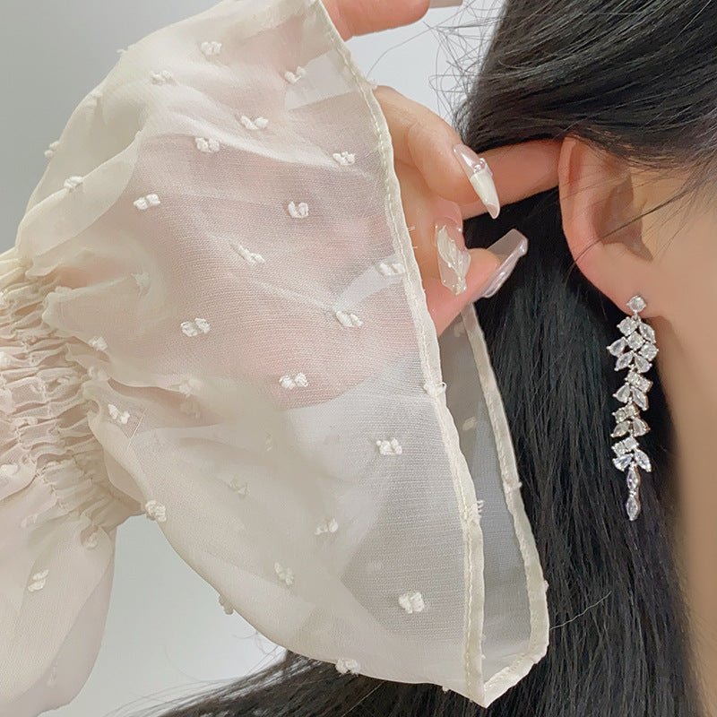 Crystal Cascade Earrings in Silver