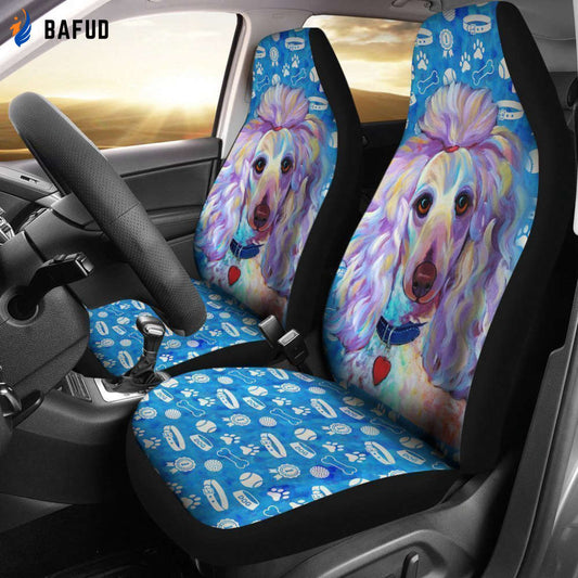 Cute Poodle Car Seat Covers For Fan Gifts - Bafud