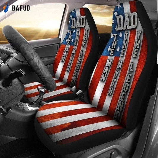 Dad The Man The Myth The Legend Car Seat Covers For Fan Gifts Gift Dad MN05 - Bafud