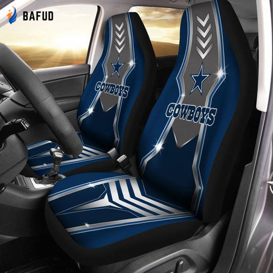 Dallas Cowboys Dark Blue Grey Protect Car Seat Covers For Fan Gifts - Bafud