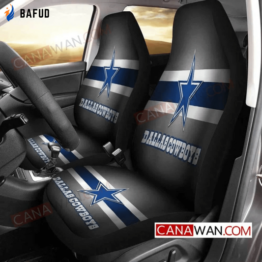 Dallas Cowboys Logo Print Pattern v14 Universal Fit Car Seat Covers For Fan Gifts Gift For Fan - Bafud