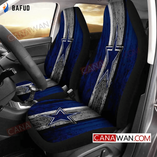 Dallas Cowboys Logo Print Pattern v29 Universal Fit Car Seat Covers For Fan Gifts Gift For Fan - Bafud