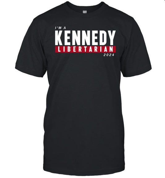 Jon Raso Wearing I'm A Kennedy Libertarian 2024 Tee