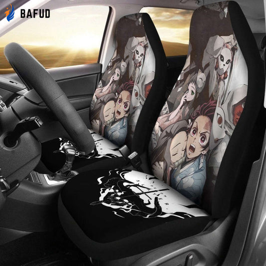 Demon Slayer Car Seat Covers For Fan Gifts For Anime Fan NH11 - Bafud