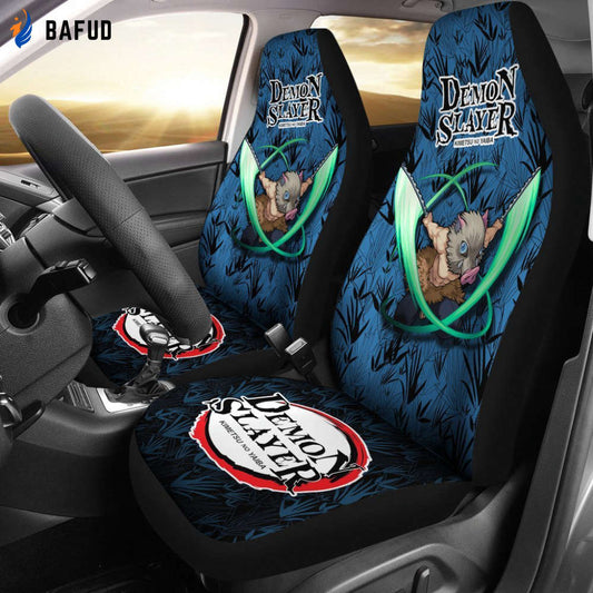 Demon Slayer Inosuke Car Seat Covers For Fan Gifts Anime Car Accessories - Bafud