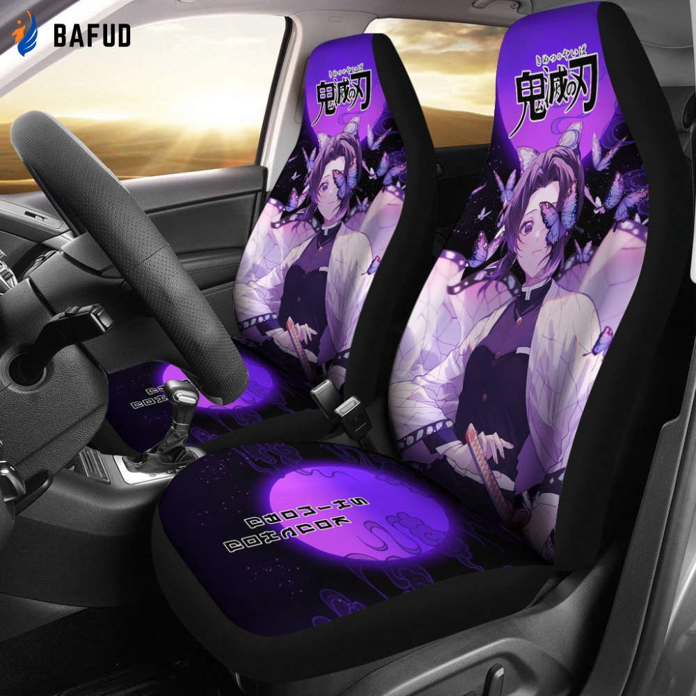 Demon Slayer Shinobu Kocho Car Seat Covers For Fan Gifts Custom Under The Moon Anime Car - Bafud