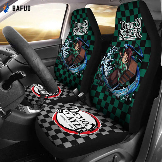 Demon Slayer Tanjiro Uniform Car Seat Covers For Fan Gifts Anime - Bafud